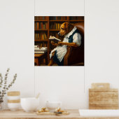 Hond lezen poster (Keuken)
