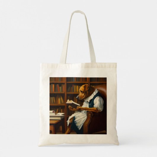 Hond lezen tote bag (Achterkant)