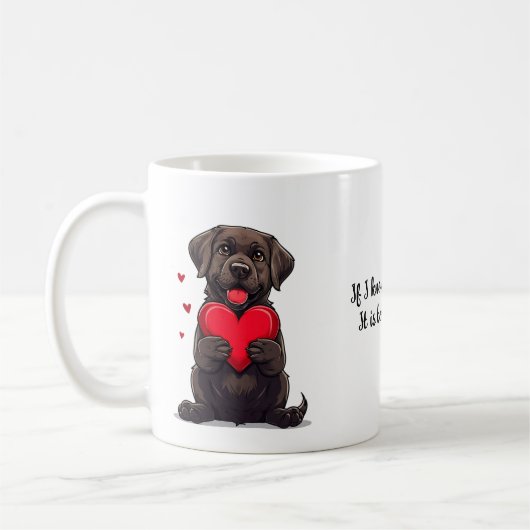 🐶 Hond Lie Quote Romantisch Cadeau-idee Koffiemok (Links)