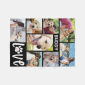 Hond LIEFDE 8 Foto Collage Paw Print Custom Fleece Deken (Voorkant (Horizontaal))