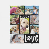 Hond LIEFDE 8 Foto Collage Paw Print Custom Fleece Deken (Voorkant)
