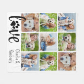 Hond LIEFDE Gepersonaliseerde Pet 9 Fotocollage Fleece Deken (Voorkant (Horizontaal))