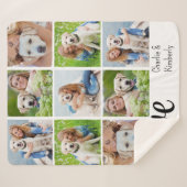 Hond LIEFDE Gepersonaliseerde Pet 9 Fotocollage Sherpa Deken (Voorkant (horizontaal))