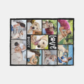 Hond LIEFDE Poot Print 9 Fotocollage Custom Fleece Deken (Voorkant (Horizontaal))
