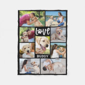 Hond LIEFDE Poot Print 9 Fotocollage Custom Fleece Deken (Voorkant)