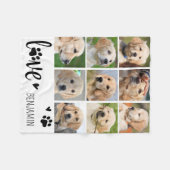 Hond LIEFDE Poot Print Gepersonaliseerde 9 Fotocol Fleece Deken (Voorkant (Horizontaal))