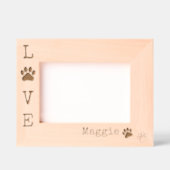 Hond LIEFDE Poot Print Moderne Gepersonaliseerde F Gegraveerde Lijstjes (Voorkant)