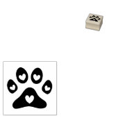 Hond Liefhart Pootafdruk  Rubberstempel (Gestempeld)