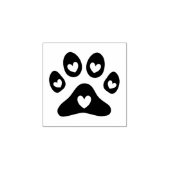 Hond Liefhart Pootafdruk  Rubberstempel (Afrduk)
