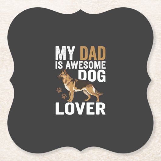 Hond Liefhebbende Vader Is Geweldig Kartonnen Onderzetters (Voorkant)