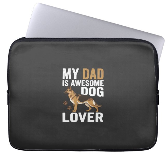 Hond Liefhebbende Vader Is Geweldig Laptop Sleeve (Voorkant)
