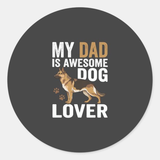 Hond Liefhebbende Vader Is Geweldig Ronde Sticker (Voorkant)