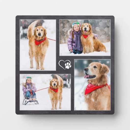 Hond Liefhebber Aangepast 4 Foto Collage Fotoplaat (Voorkant)