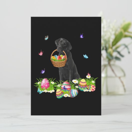 Hond Liefhebber | Bunny Zwarte Labrador Hond & Pas Kaart (Staand voorkant)