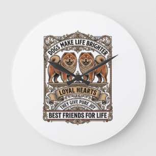 Hond Liefhebber Citaat Vintage Gravure Fluffy Hond Grote Klok