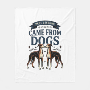 Hond Liefhebber Citaat Vintage Gravure Hond Typogr Fleece Deken