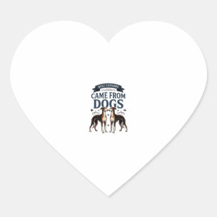 Hond Liefhebber Citaat Vintage Gravure Hond Typogr Hart Sticker