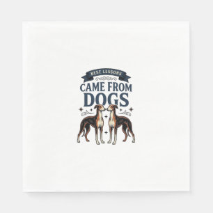 Hond Liefhebber Citaat Vintage Gravure Hond Typogr Servet