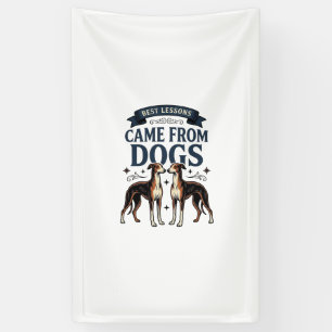 Hond Liefhebber Citaat Vintage Gravure Hond Typogr Spandoek