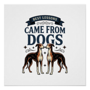 Hond Liefhebber Citaat Vintage Gravure Hound Typog Perfect Poster