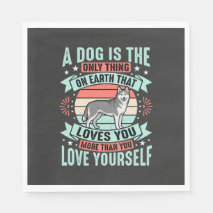 Hond Liefhebber Citaat Vintage Husky Grafisch Servet
