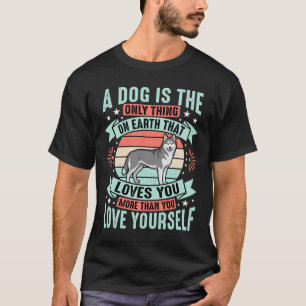 Hond Liefhebber Citaat Vintage Husky Grafisch T-shirt