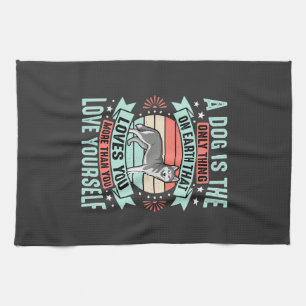 Hond Liefhebber Citaat Vintage Husky Grafisch Theedoek