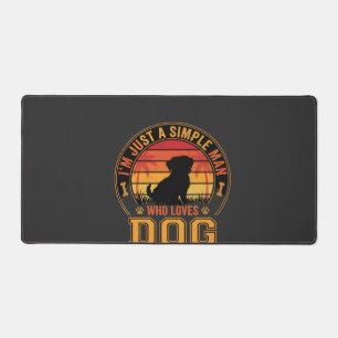 Hond Liefhebber Eenvoudige Man Retro Zonsondergang Bureaumat