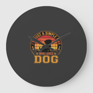 Hond Liefhebber Eenvoudige Man Retro Zonsondergang Grote Klok