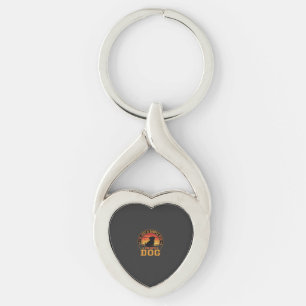 Hond Liefhebber Eenvoudige Man Retro Zonsondergang Sleutelhanger