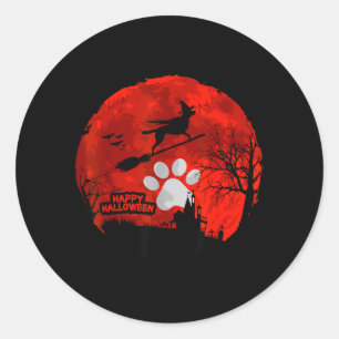 Hond Liefhebber Gelukkig Halloween - Hondenliefheb Ronde Sticker