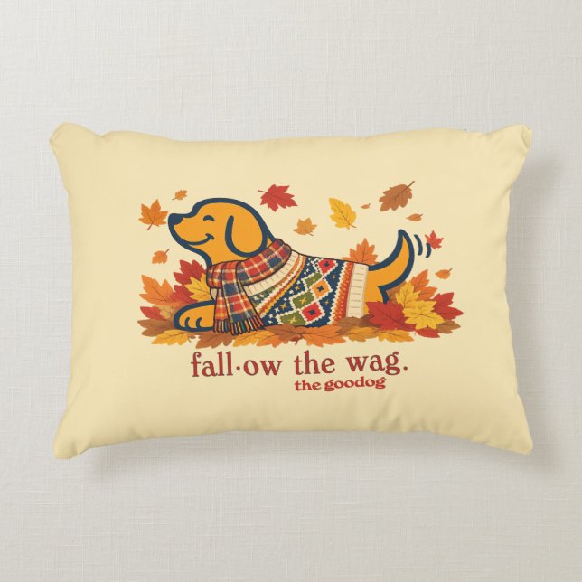 Hond Liefhebber Herfst Cozy Accent Kussen (Voorkant)