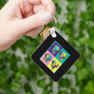 Hond Liefhebber I Labrador Retriever I Pop Art Lab Sleutelhanger
