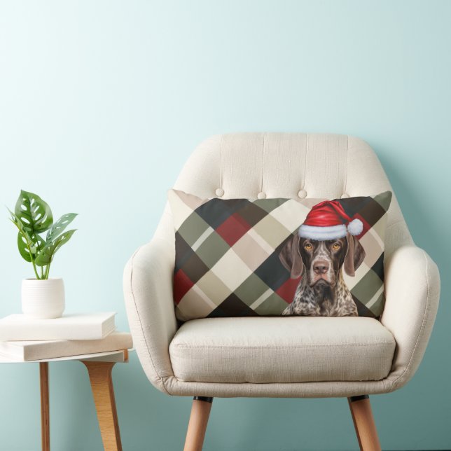 Hond Liefhebber Kerst GSP Pointer Vakantie Plaid Kussen (Stoel)