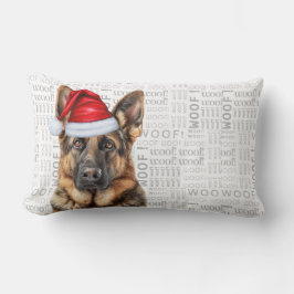 Hond Liefhebber Kerstmis Duitse Herdershond met ee Kussen