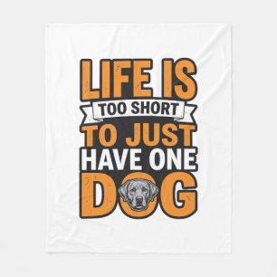 Hond Liefhebber Leven Is Te Kort Vintage T-shirt O Fleece Deken