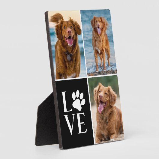 Hond Liefhebber Liefde Foto 3 Collage Foto Blok Fotoplaat (Zijkant)