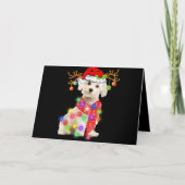 Hond Liefhebber | Maltezer Kerstman Hoed Kerst Sfe Feestdagen Kaart (Voorkant)