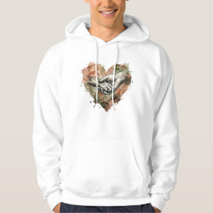 Hond Liefhebber Mens Dier Band Waterverf Hart Hoodie