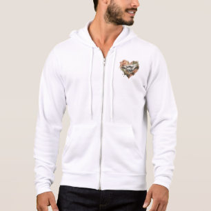 Hond Liefhebber Mens Dier Band Waterverf Hart Hoodie