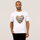 Hond Liefhebber Mens Dier Band Waterverf Hart T-shirt (Voorkant volledig)