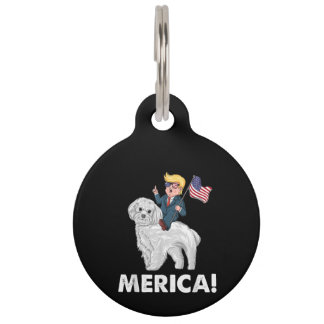 Hond Liefhebber |Merica Trump Riding Maltese 4 jul Huisdierpenning