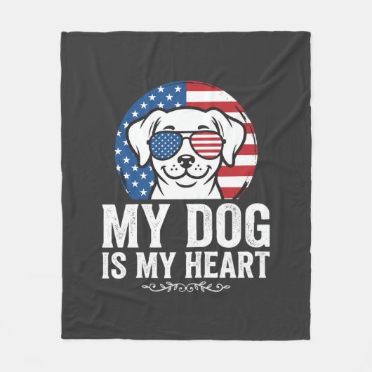 Hond Liefhebber Mijn Hond Is Mijn Hart Fleece Deken (Voorkant)