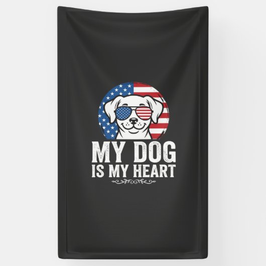Hond Liefhebber Mijn Hond Is Mijn Hart Spandoek (Verticaal)