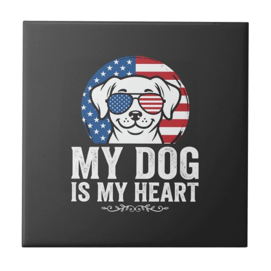 Hond Liefhebber Mijn Hond Is Mijn Hart Tegeltje (Voorkant)