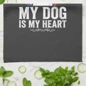 Hond Liefhebber Mijn Hond Is Mijn Hart Theedoek (Gevouwen)