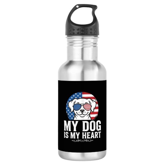 Hond Liefhebber Mijn Hond Is Mijn Hart Waterfles (Voorkant)