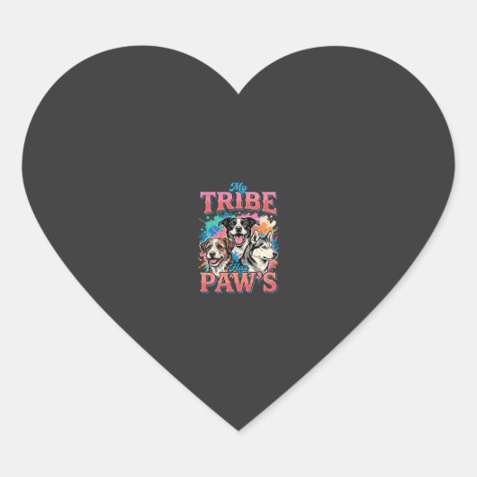 Hond Liefhebber Mijn Stam Heeft Pooten Hart Sticker (Voorkant)