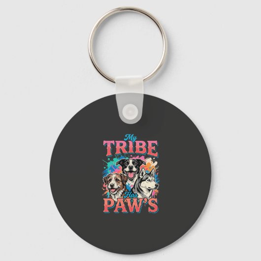 Hond Liefhebber Mijn Stam Heeft Pooten Sleutelhanger (Voorkant)