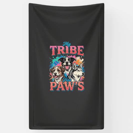 Hond Liefhebber Mijn Stam Heeft Pooten Spandoek (Verticaal)